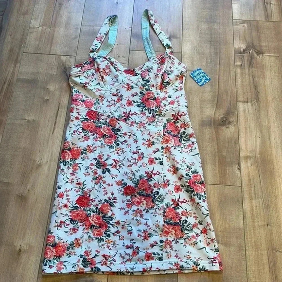 NWT Free People Intimately Floral Printed French Terry Slip Dress Sz M - Picture 3 of 8